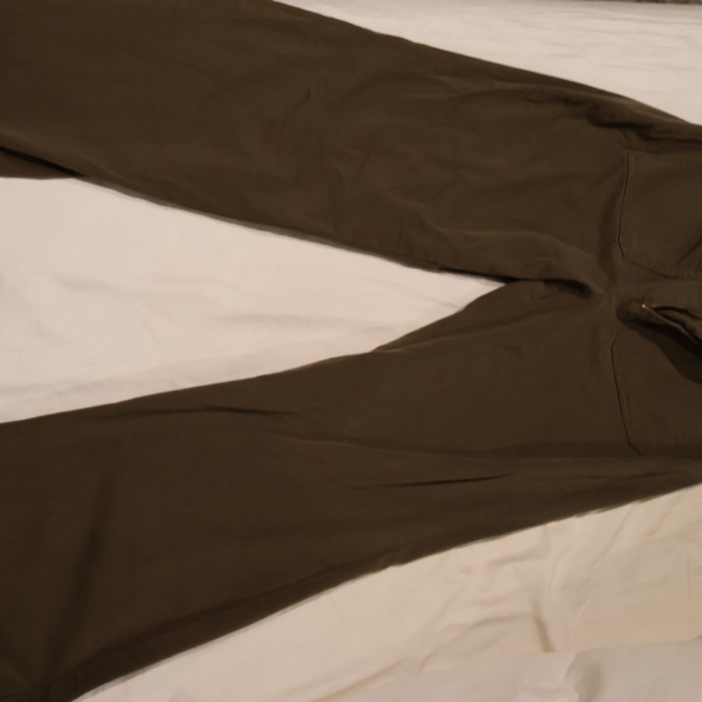 J. Crew Women's Olive Green Cropped Utility Pants - Picture 2 of 3
